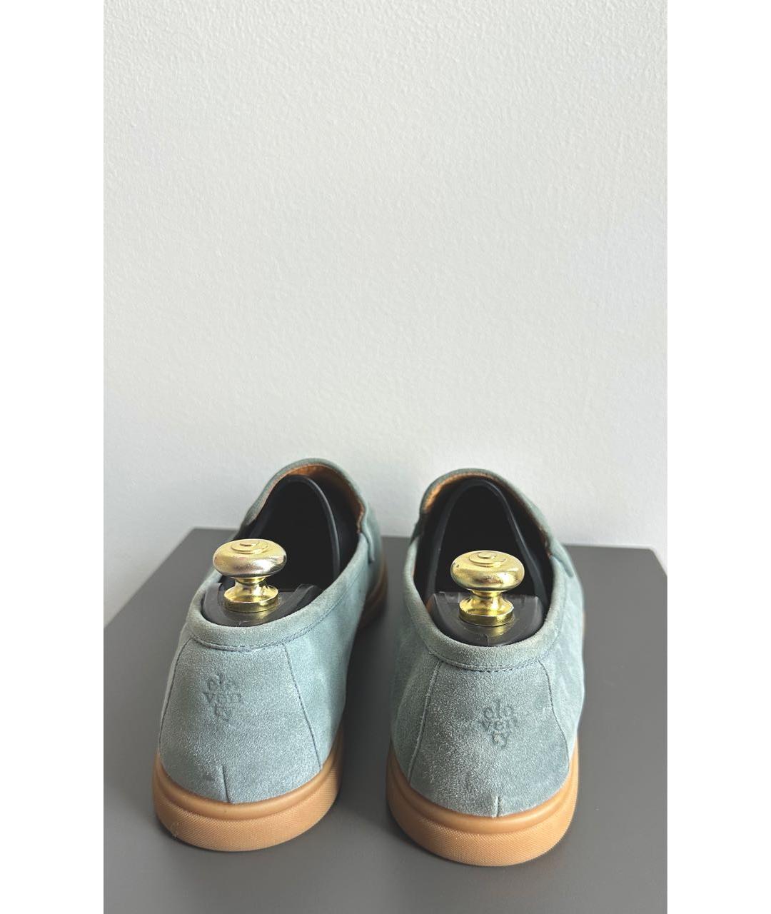ELEVENTY Бирюзовые замшевые лоферы, фото 5