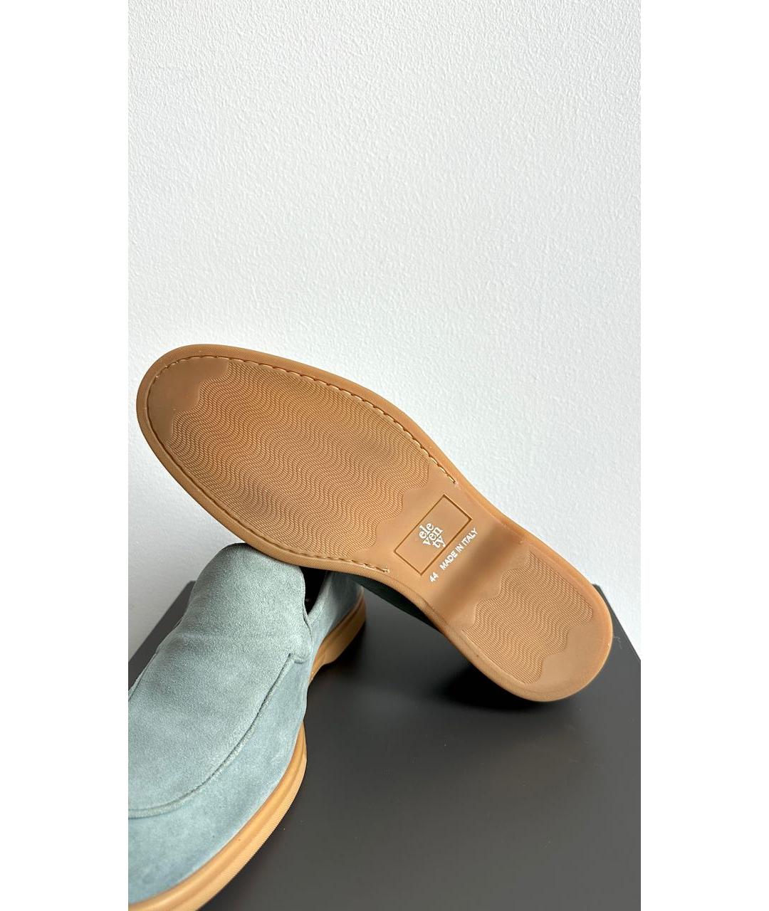 ELEVENTY Бирюзовые замшевые лоферы, фото 6