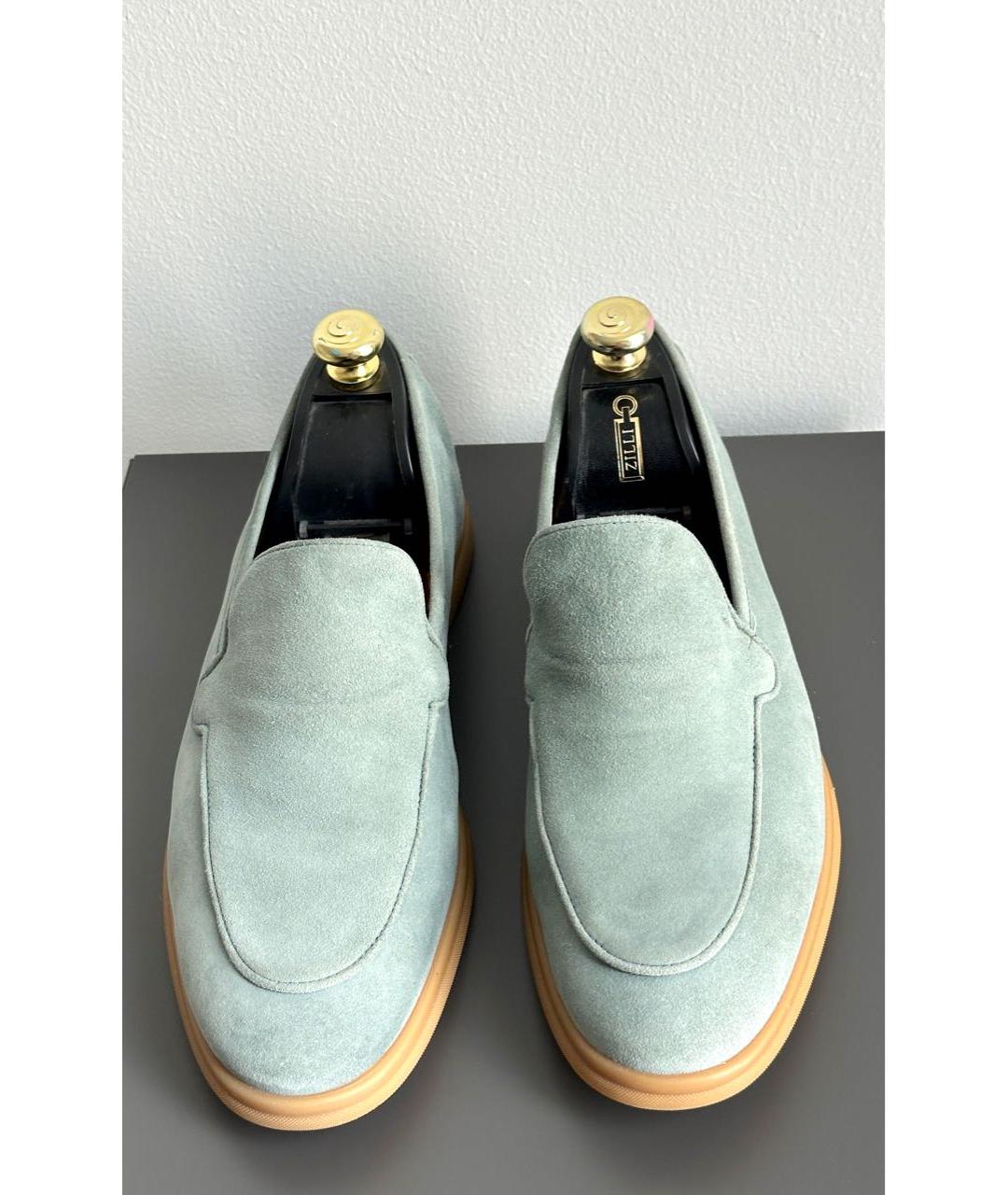 ELEVENTY Бирюзовые замшевые лоферы, фото 2
