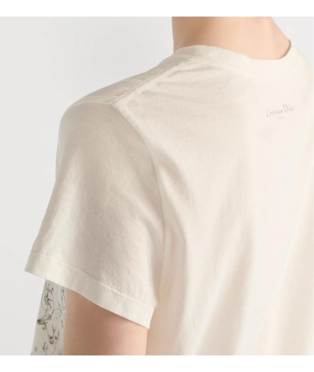 CHRISTIAN DIOR Белая хлопковая футболка, фото 3