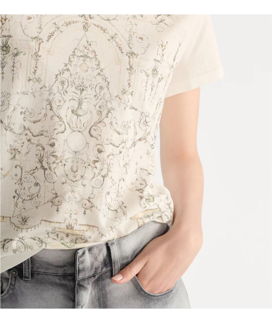 CHRISTIAN DIOR Белая хлопковая футболка, фото 4