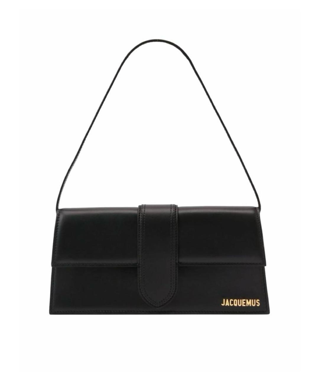 JACQUEMUS Черная кожаная сумка через плечо, фото 1