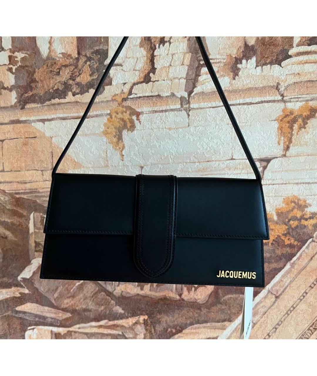 JACQUEMUS Черная кожаная сумка через плечо, фото 7