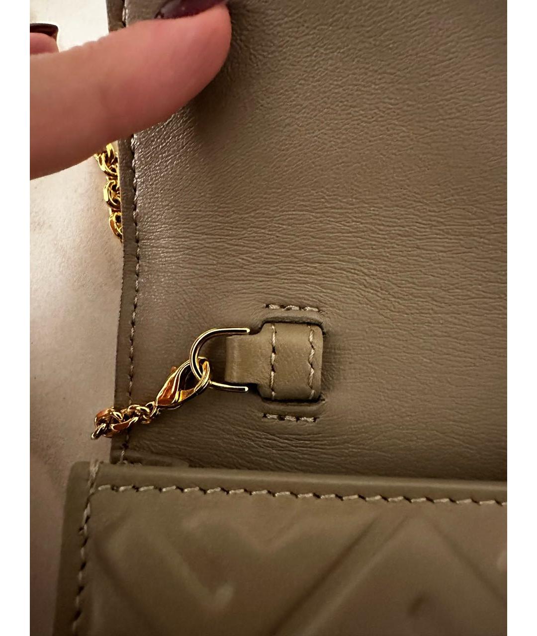 FENDI Серая кожаная сумка через плечо, фото 3