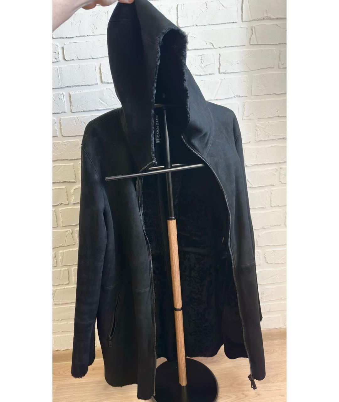GIORGIO BRATO Черная замшевая дубленка/шуба, фото 3