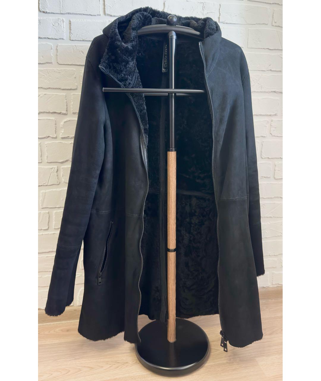 GIORGIO BRATO Черная замшевая дубленка/шуба, фото 4