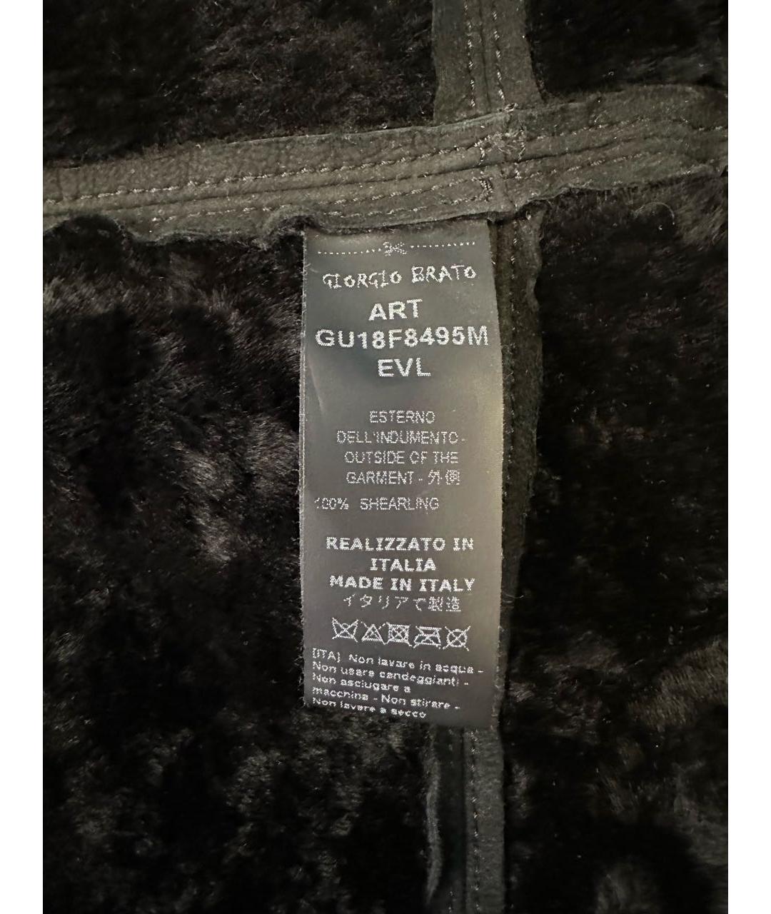 GIORGIO BRATO Черная замшевая дубленка/шуба, фото 6