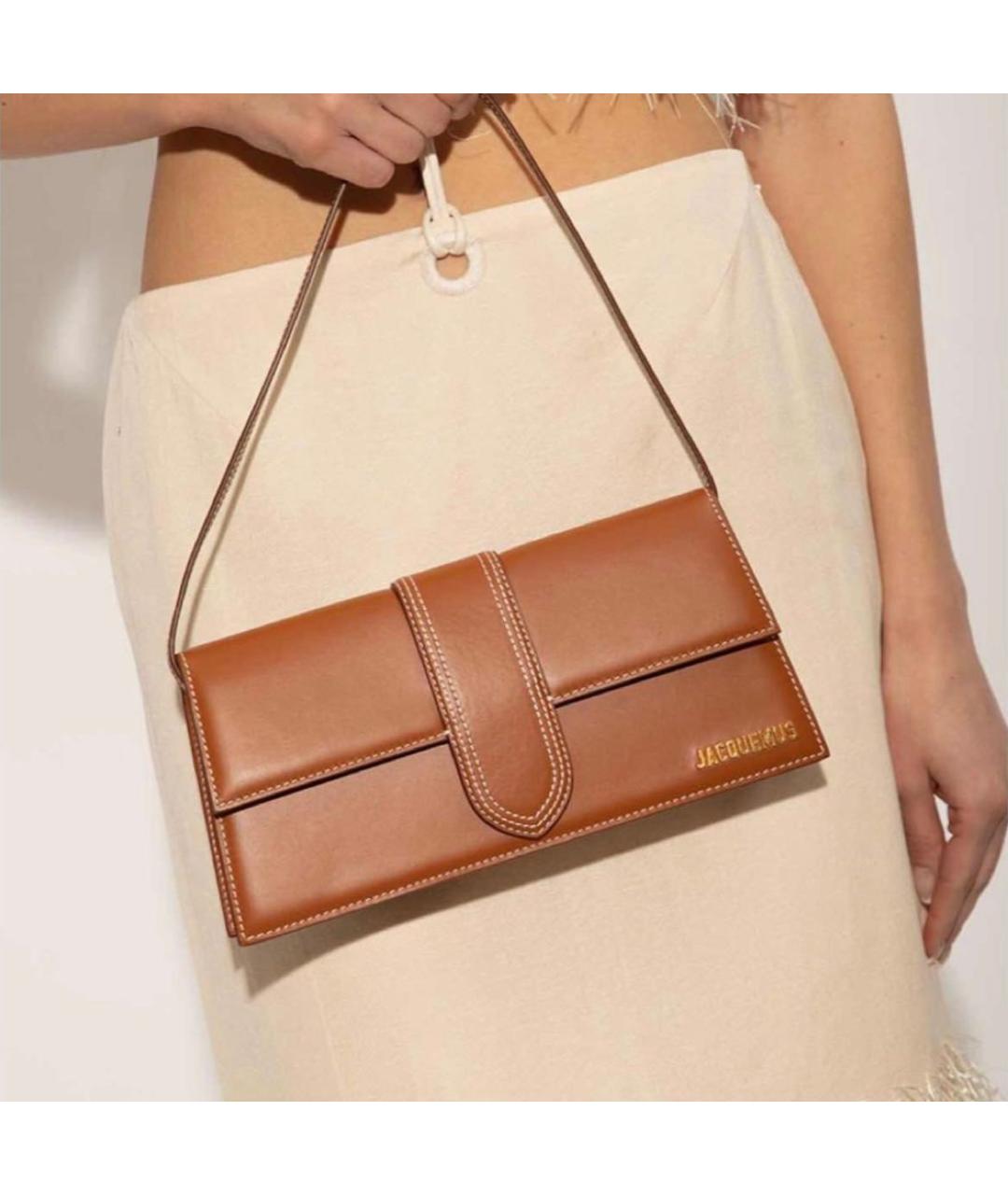 JACQUEMUS Коричневая кожаная сумка через плечо, фото 7