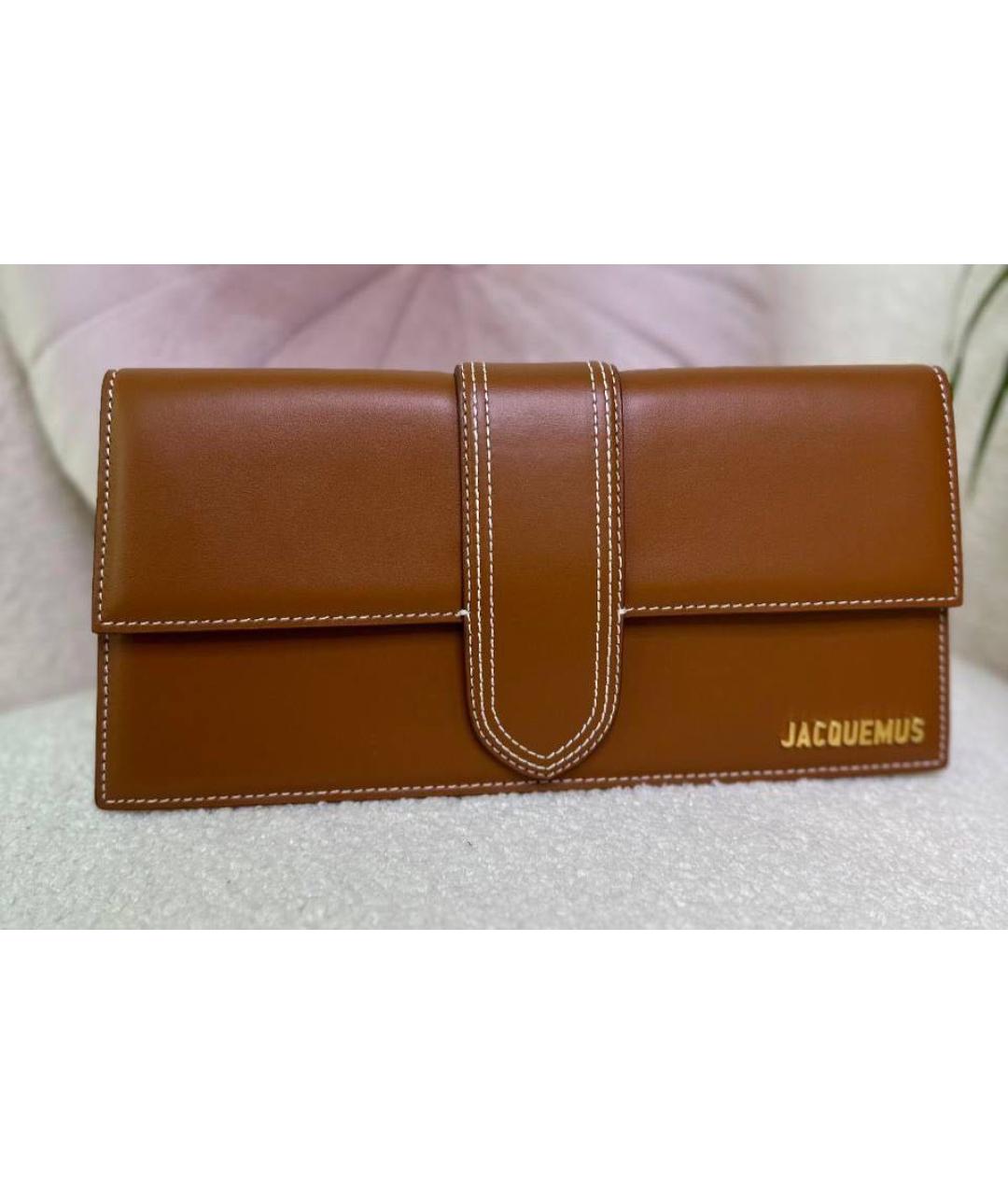 JACQUEMUS Коричневая кожаная сумка через плечо, фото 5