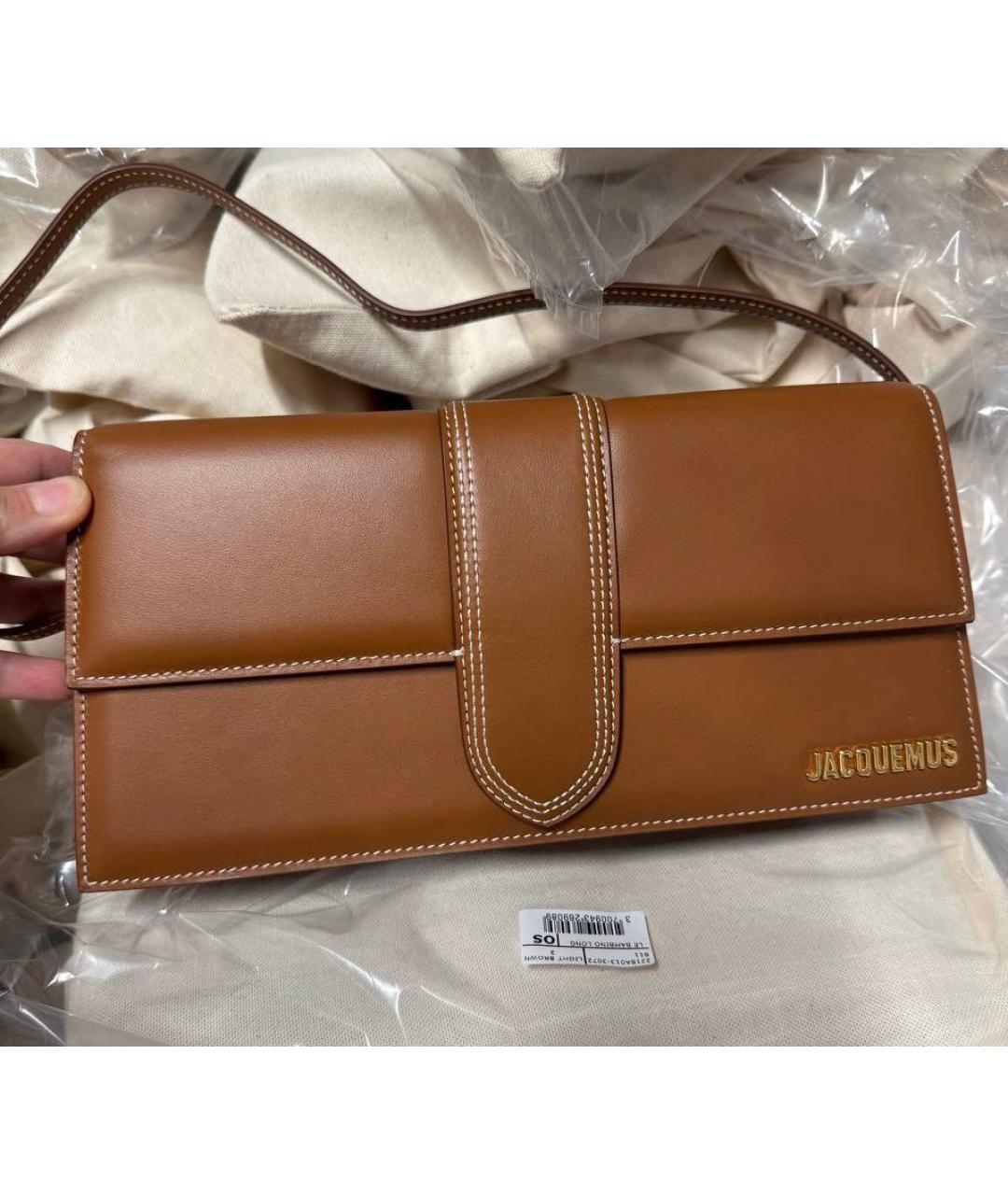 JACQUEMUS Коричневая кожаная сумка через плечо, фото 2