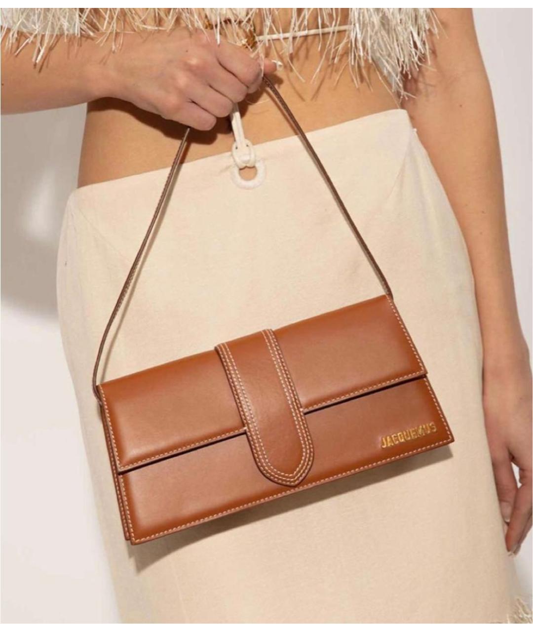 JACQUEMUS Коричневая кожаная сумка через плечо, фото 4