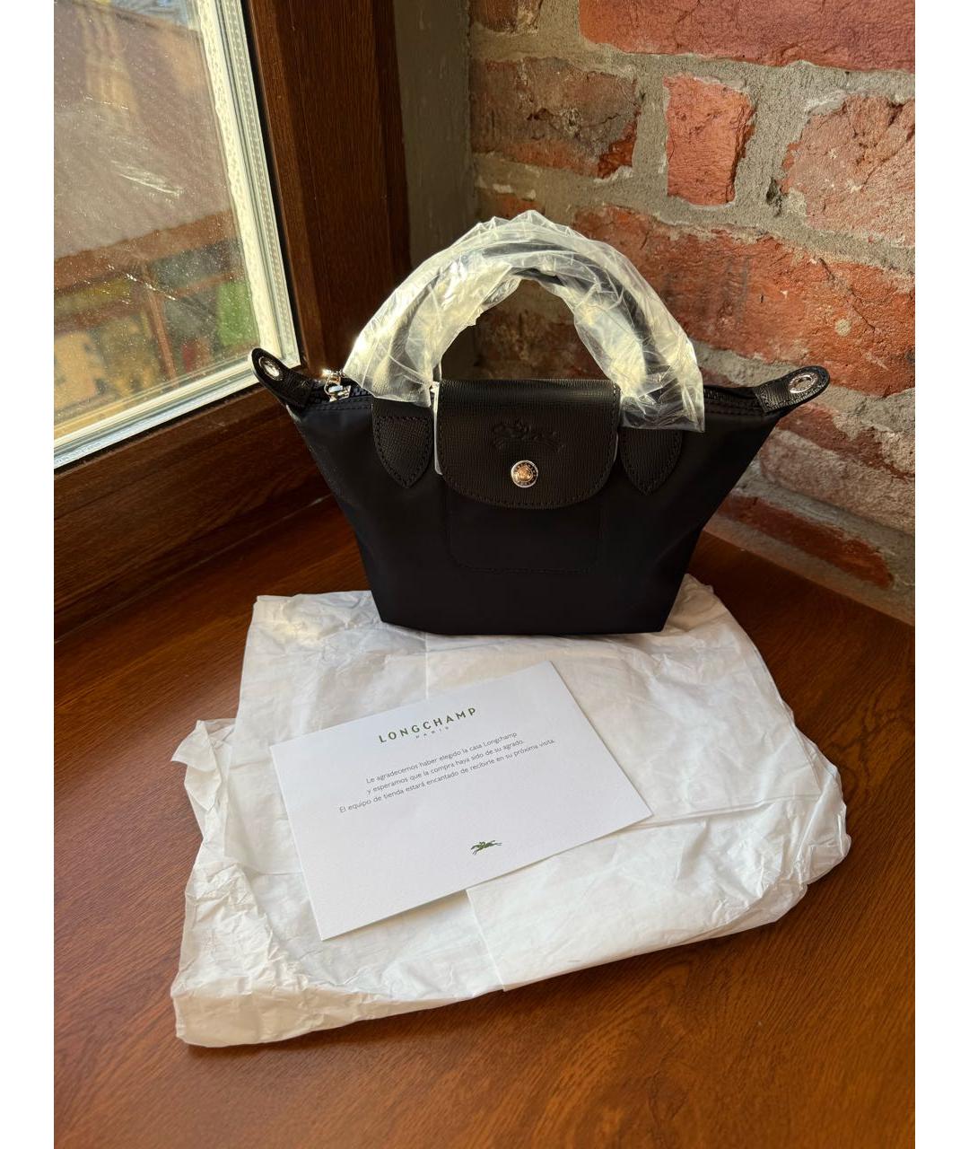 LONGCHAMP Черная сумка с короткими ручками, фото 3