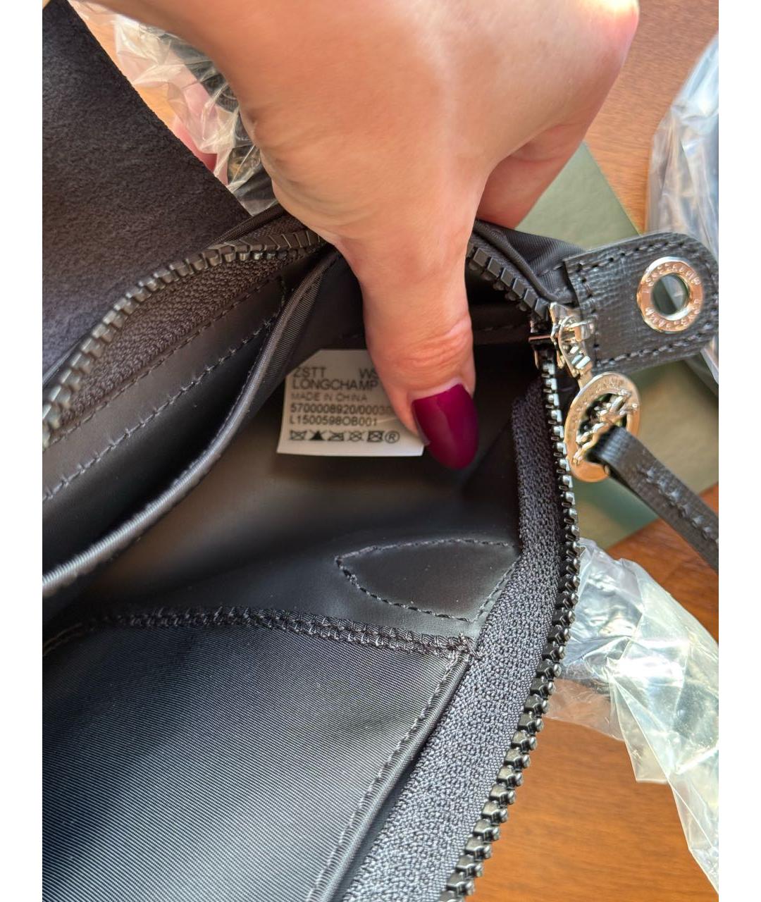 LONGCHAMP Черная сумка с короткими ручками, фото 8