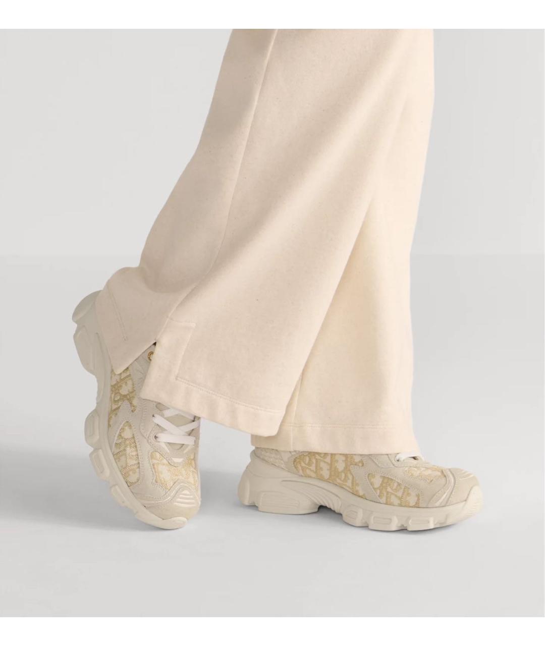 CHRISTIAN DIOR Бежевые текстильные кроссовки, фото 3