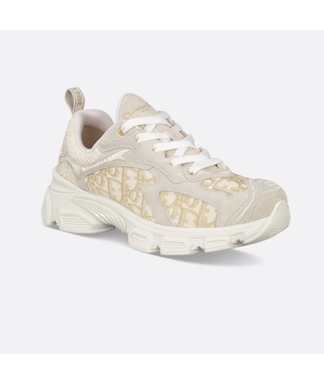 CHRISTIAN DIOR Бежевые текстильные кроссовки, фото 2