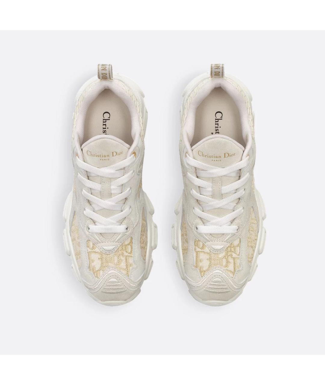 CHRISTIAN DIOR Бежевые текстильные кроссовки, фото 4