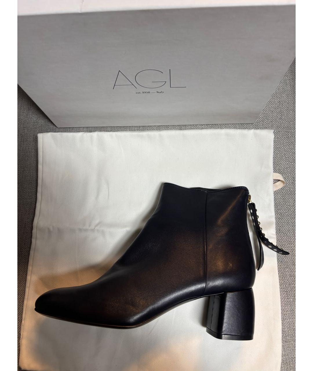 AGL Темно-синие кожаные ботильоны, фото 5