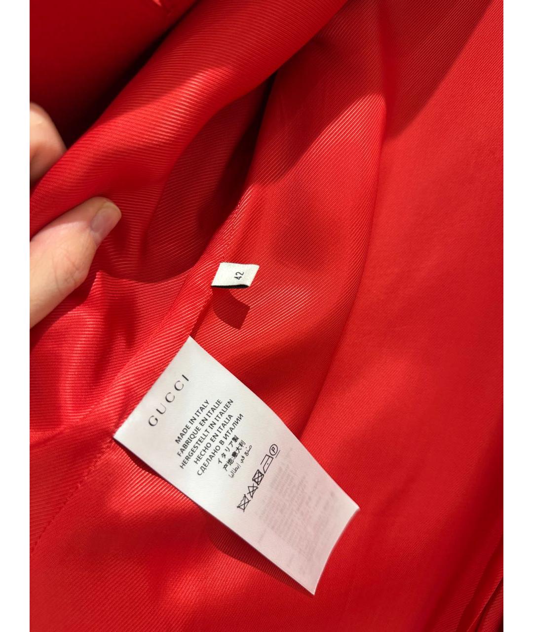GUCCI Красное шерстяное пальто, фото 4