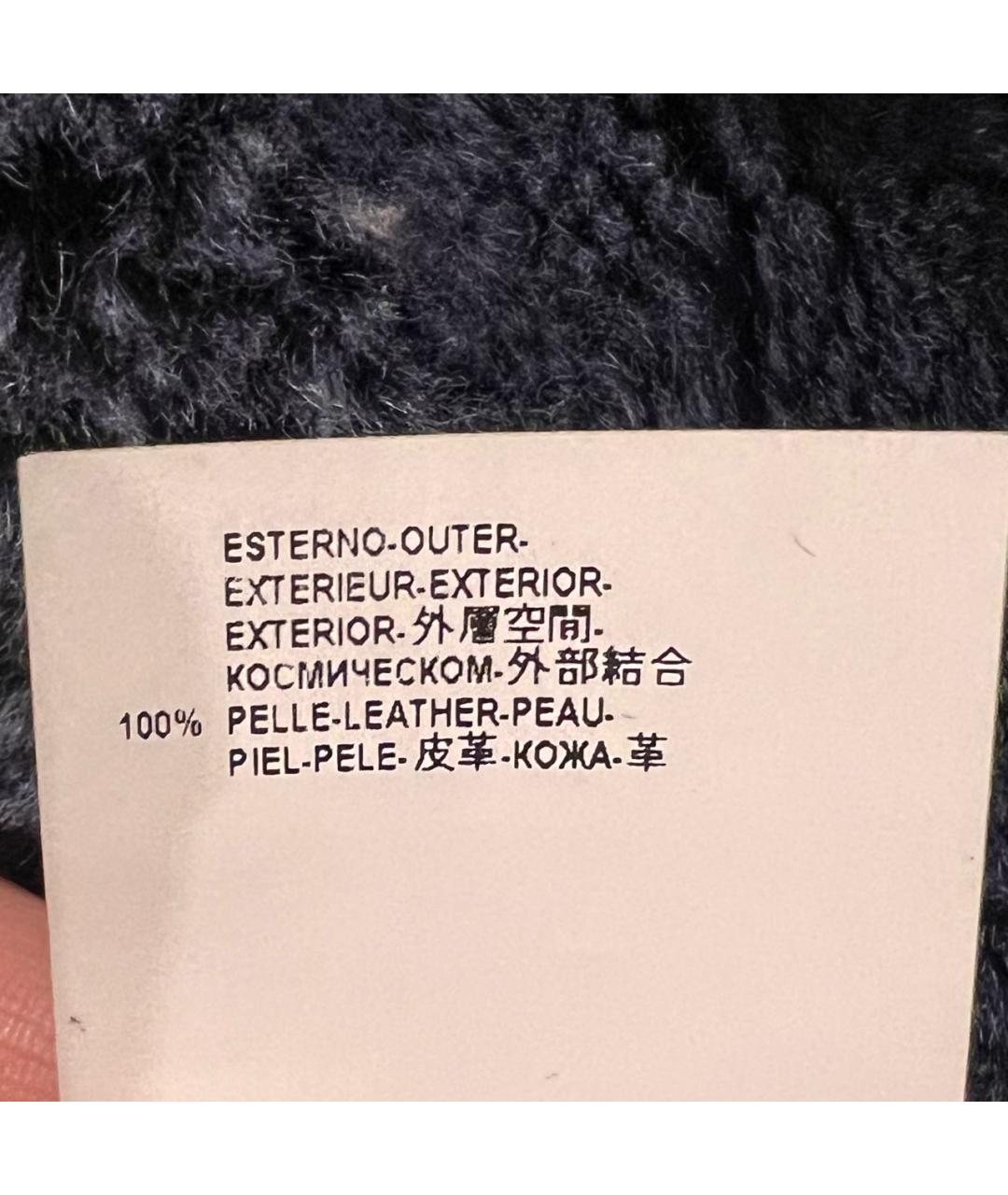 VERSACE COLLECTION Темно-синяя меховая дубленка, фото 4