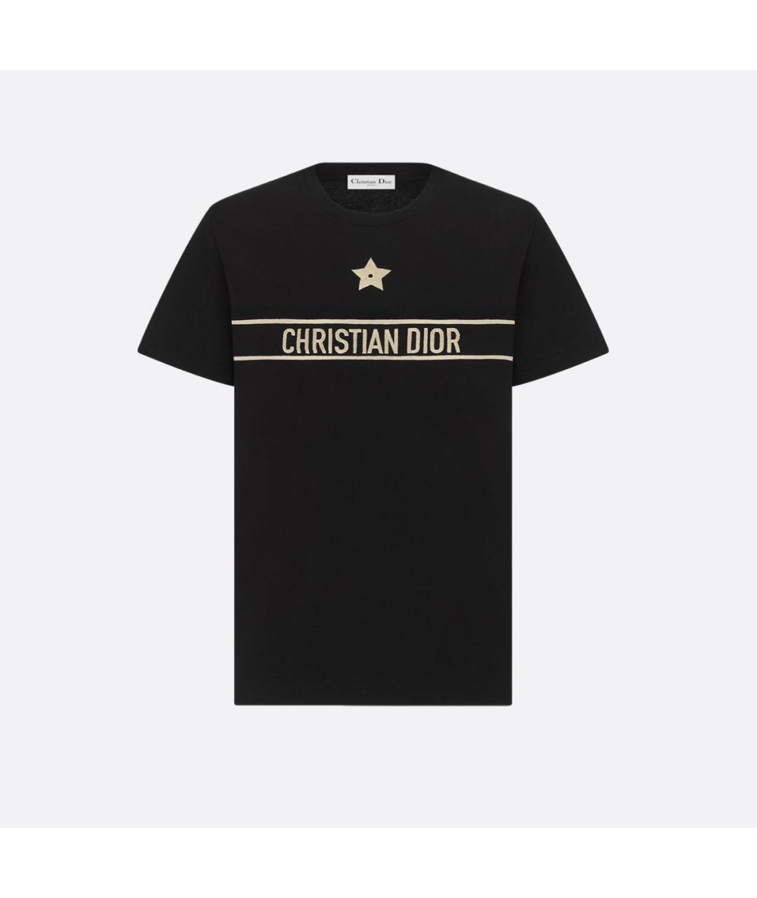 CHRISTIAN DIOR Черная хлопковая футболка, фото 6
