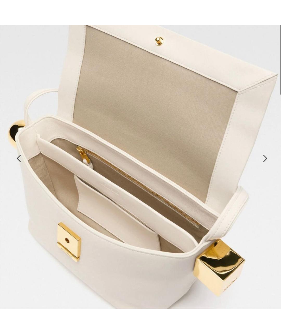 JACQUEMUS Бежевая кожаная сумка с короткими ручками, фото 2