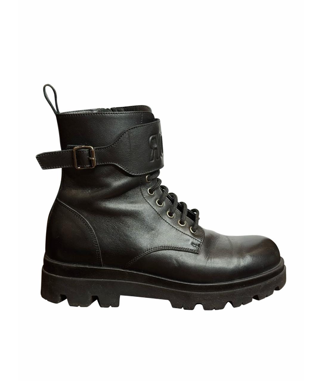 CHRISTIAN DIOR Черные кожаные ботинки, фото 1