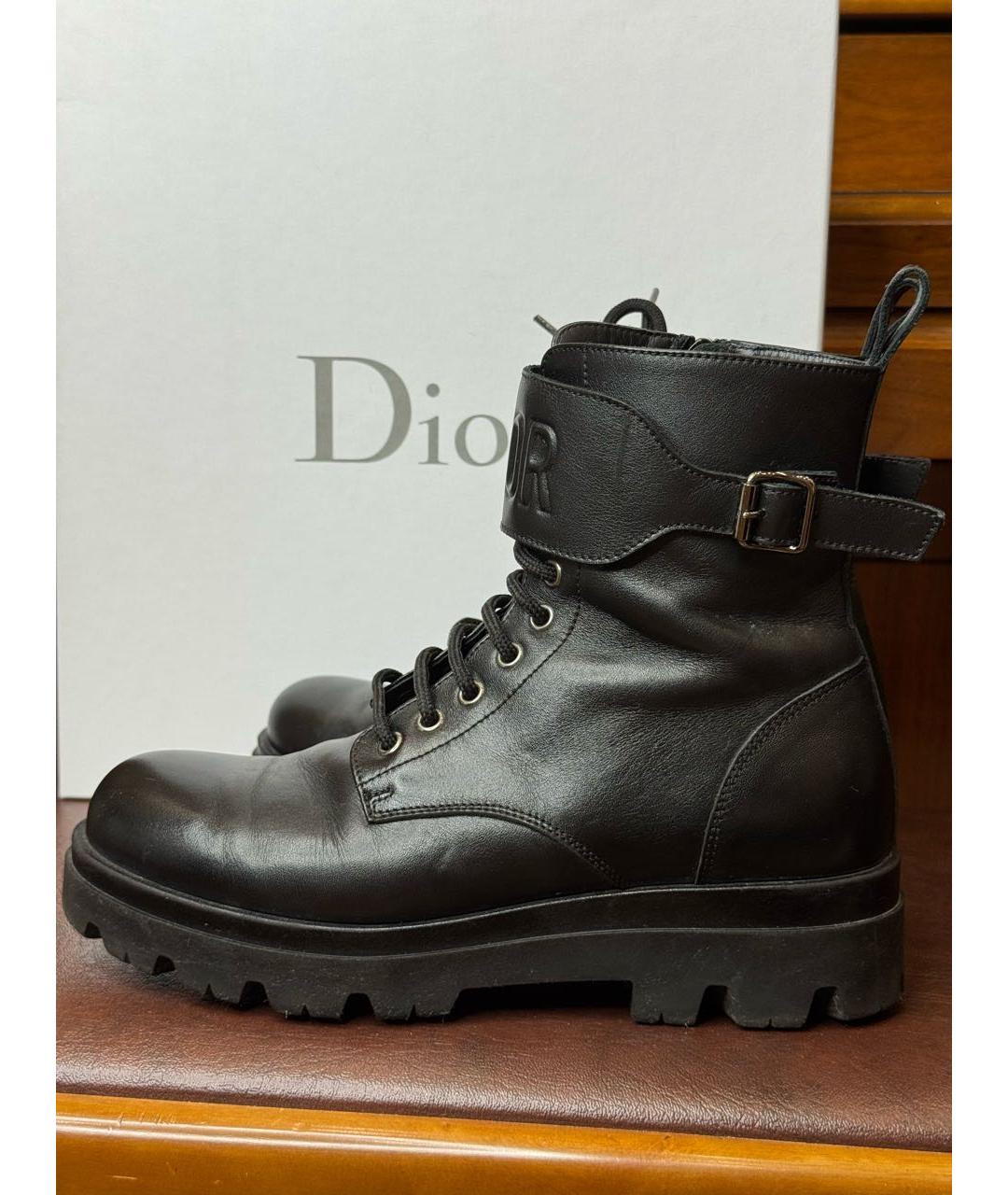CHRISTIAN DIOR Черные кожаные ботинки, фото 8