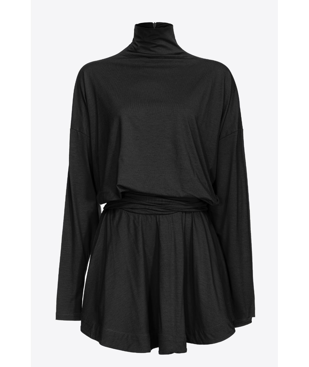 PINKO Черное вискозное коктейльное платье, фото 5