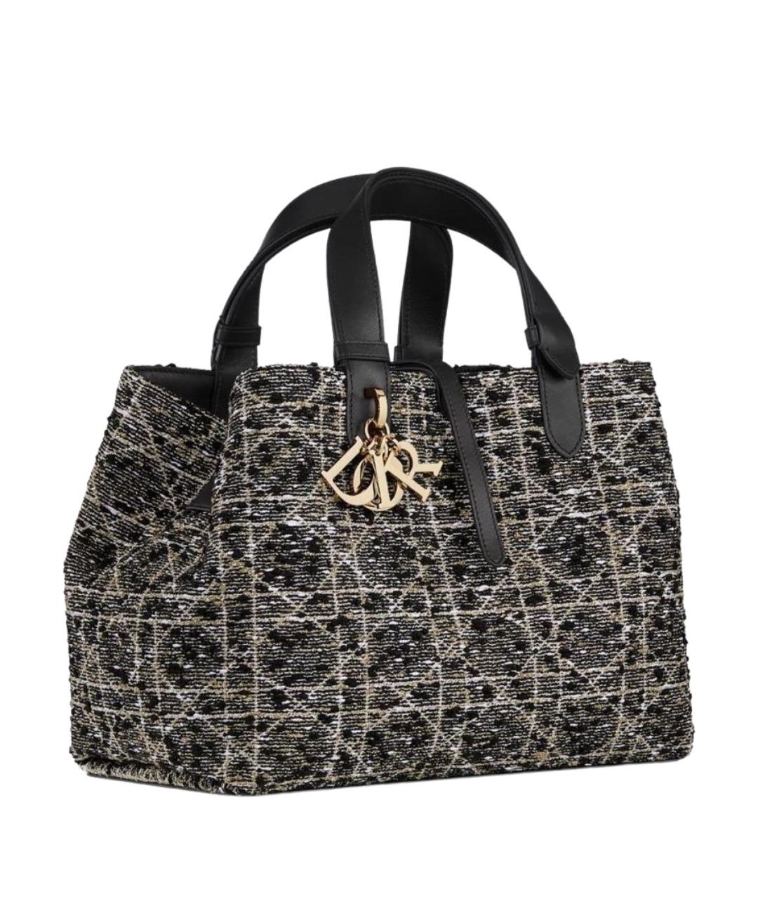 CHRISTIAN DIOR Черная твидовая сумка с короткими ручками, фото 1