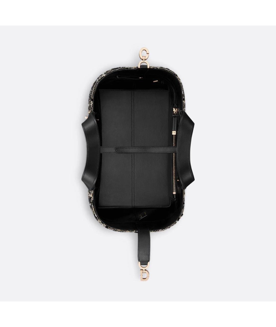 CHRISTIAN DIOR Черная твидовая сумка с короткими ручками, фото 4