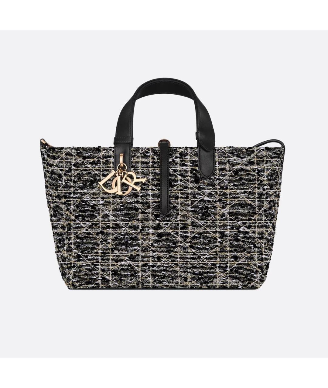 CHRISTIAN DIOR Черная твидовая сумка с короткими ручками, фото 3