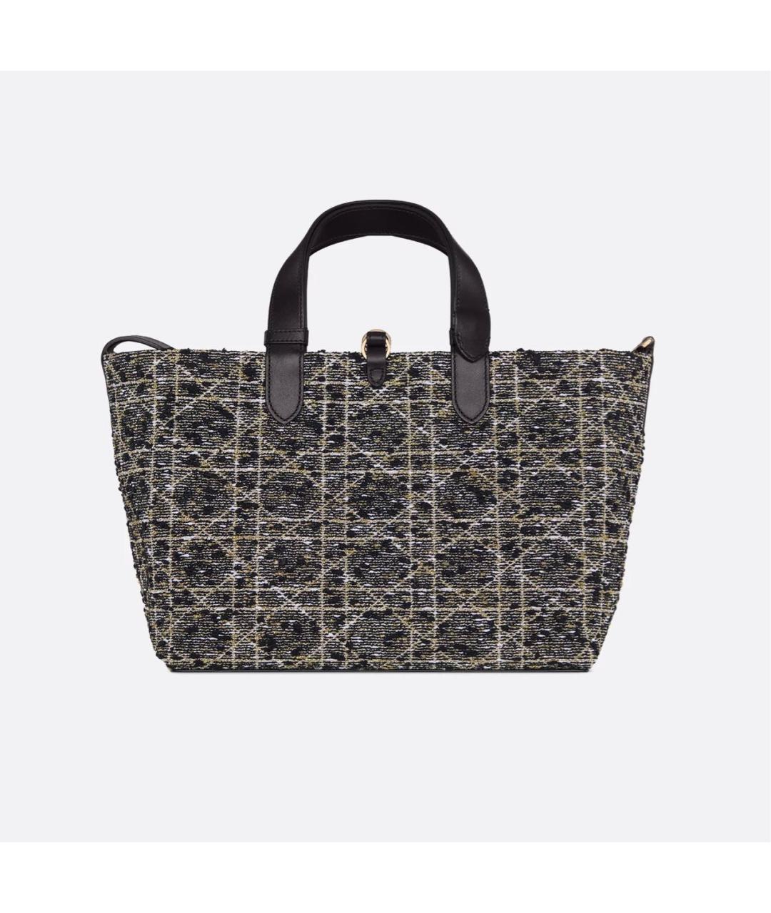 CHRISTIAN DIOR Черная твидовая сумка с короткими ручками, фото 2