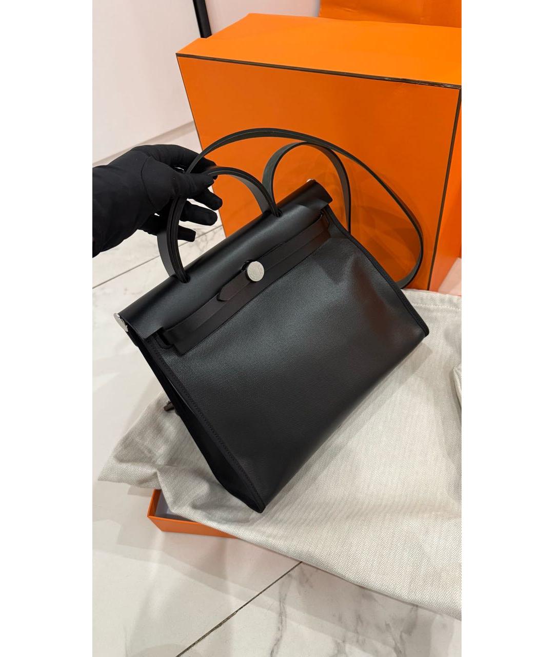 HERMES Черная кожаная сумка через плечо, фото 7