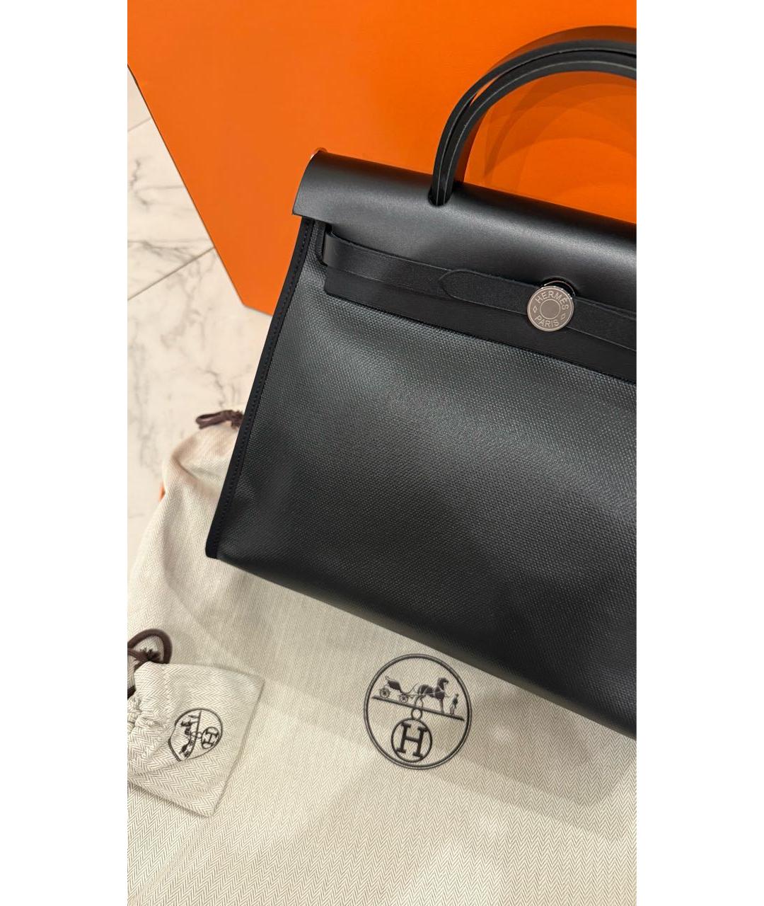 HERMES Черная кожаная сумка через плечо, фото 4