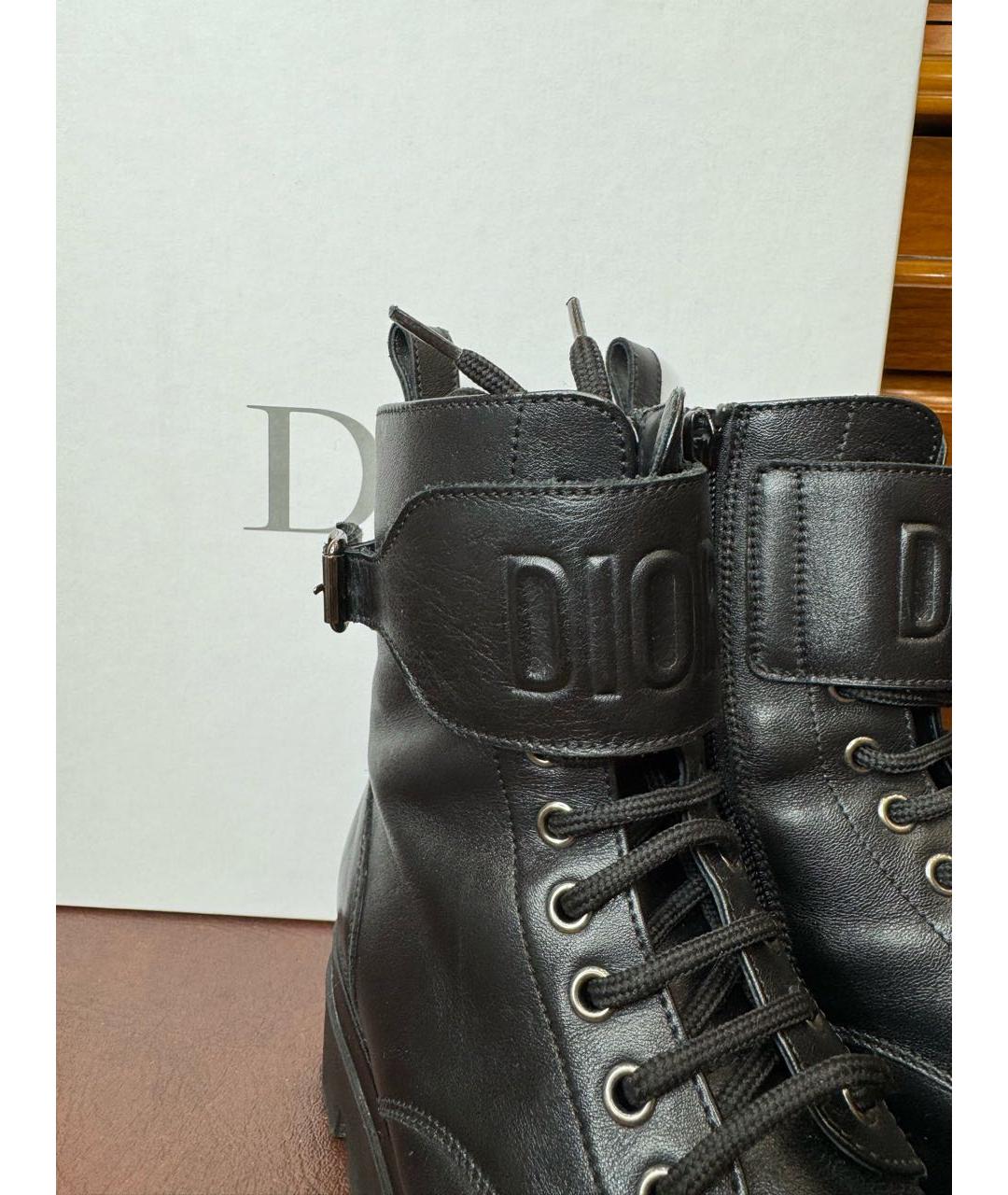 CHRISTIAN DIOR Черные кожаные ботинки, фото 5