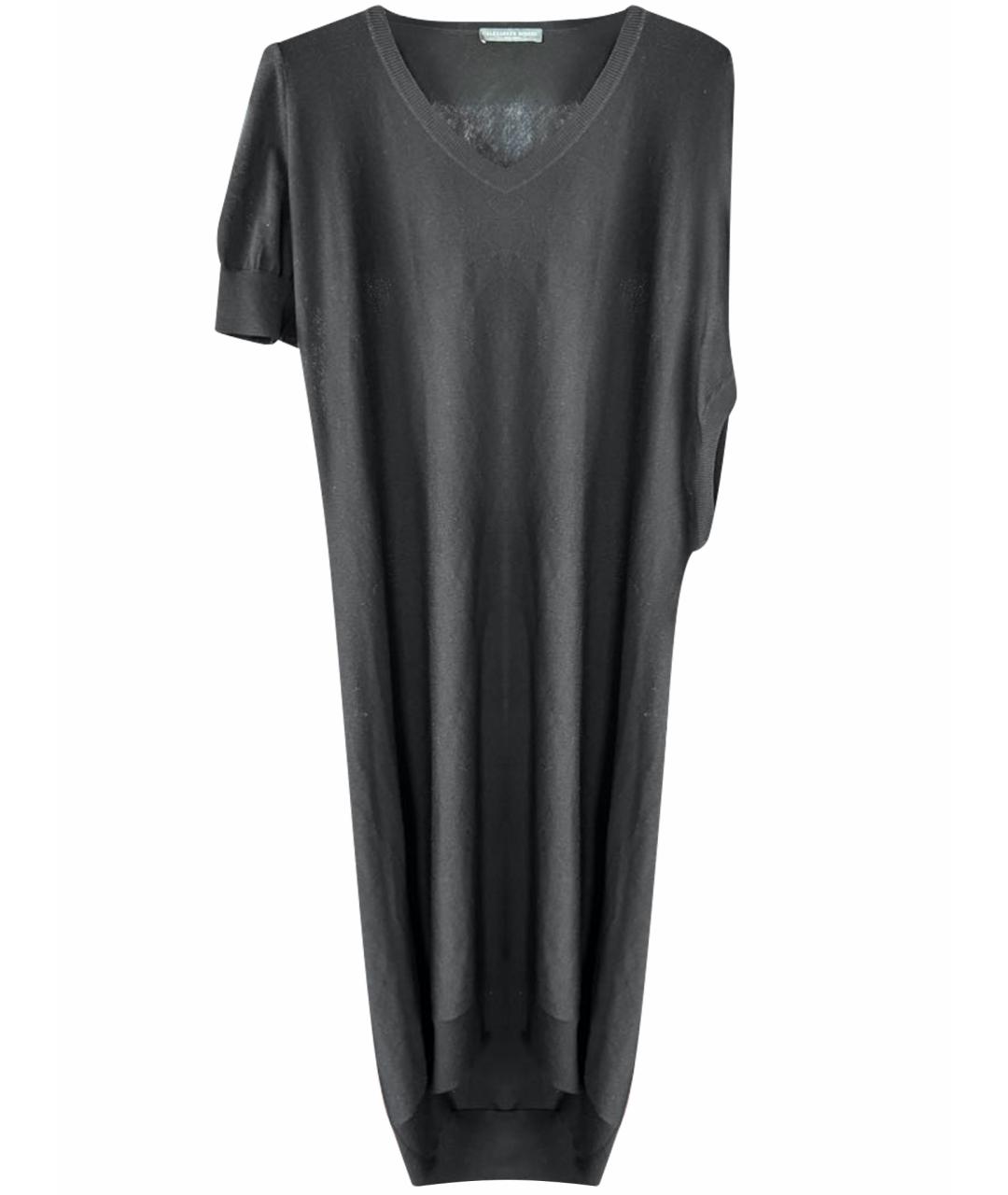 ALEXANDER MCQUEEN Черное шерстяное повседневное платье, фото 1