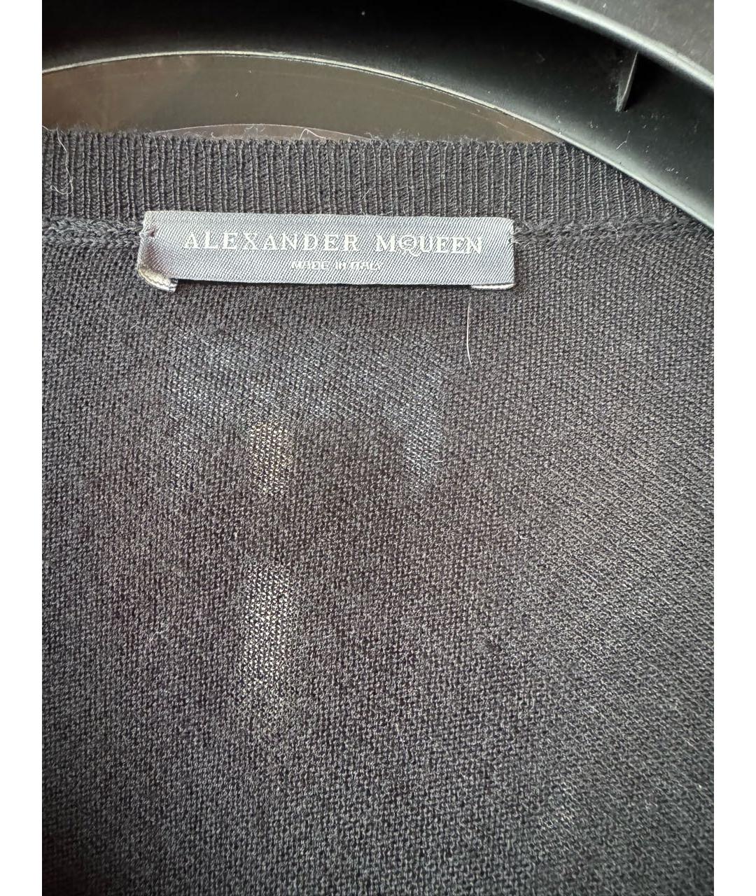 ALEXANDER MCQUEEN Черное шерстяное повседневное платье, фото 5