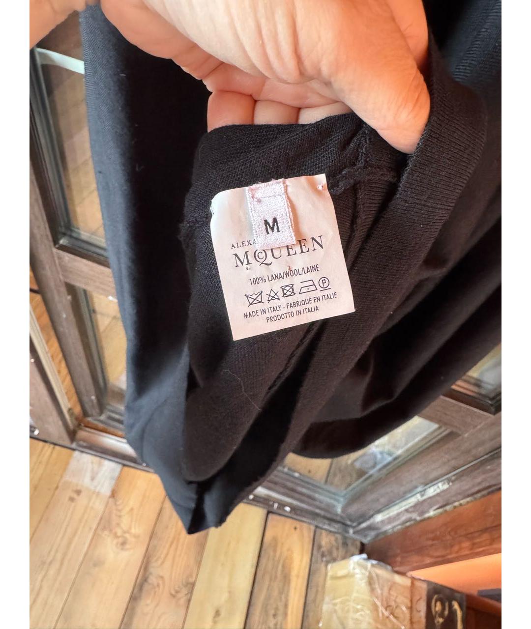 ALEXANDER MCQUEEN Черное шерстяное повседневное платье, фото 6