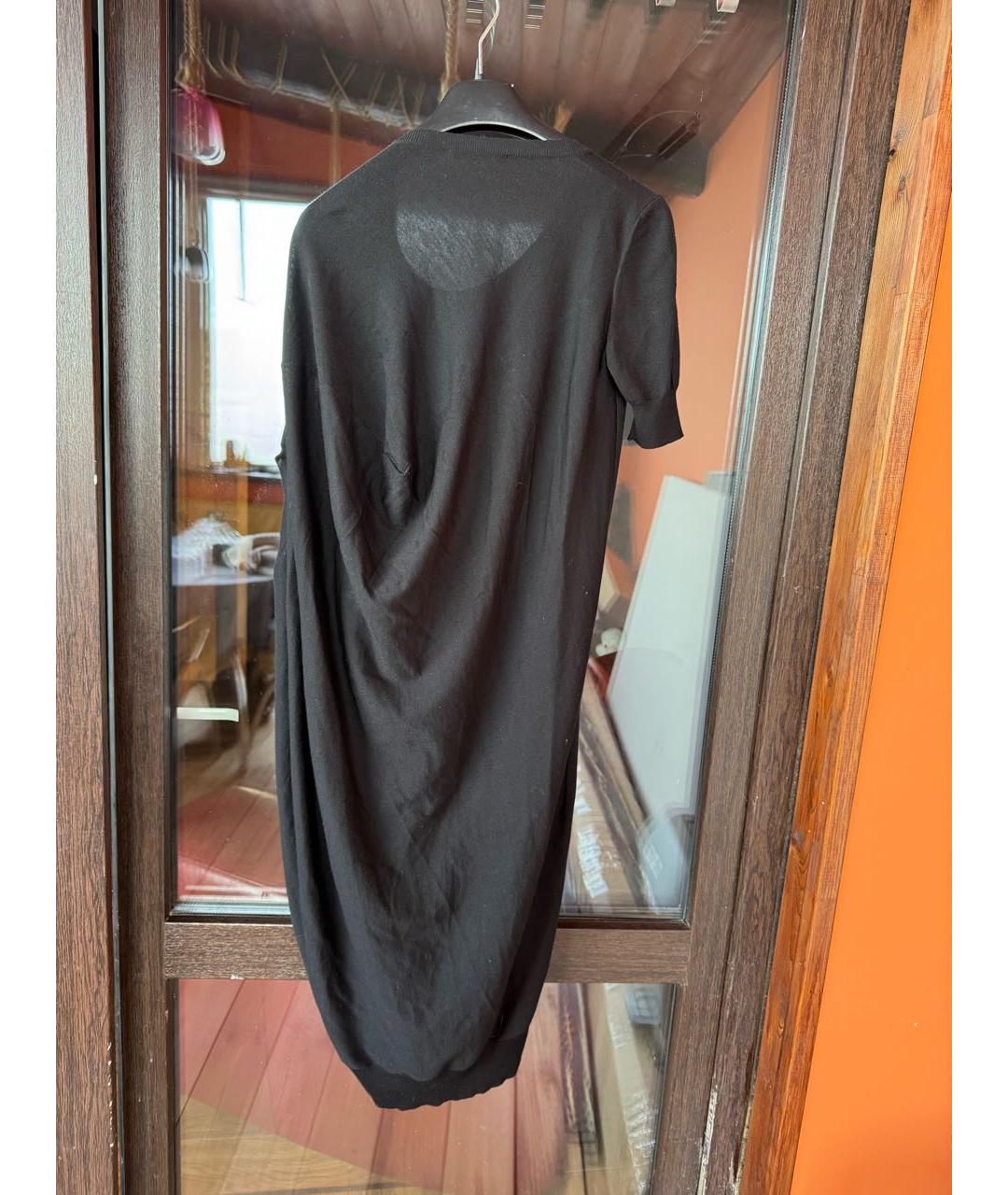 ALEXANDER MCQUEEN Черное шерстяное повседневное платье, фото 3