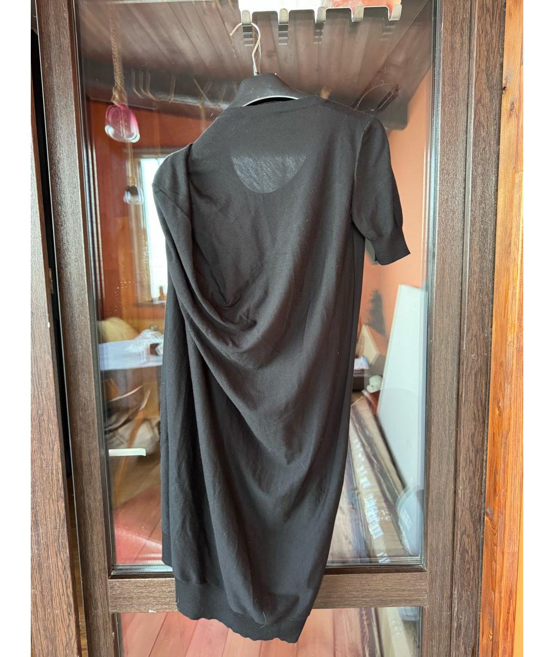 ALEXANDER MCQUEEN Черное шерстяное повседневное платье, фото 2