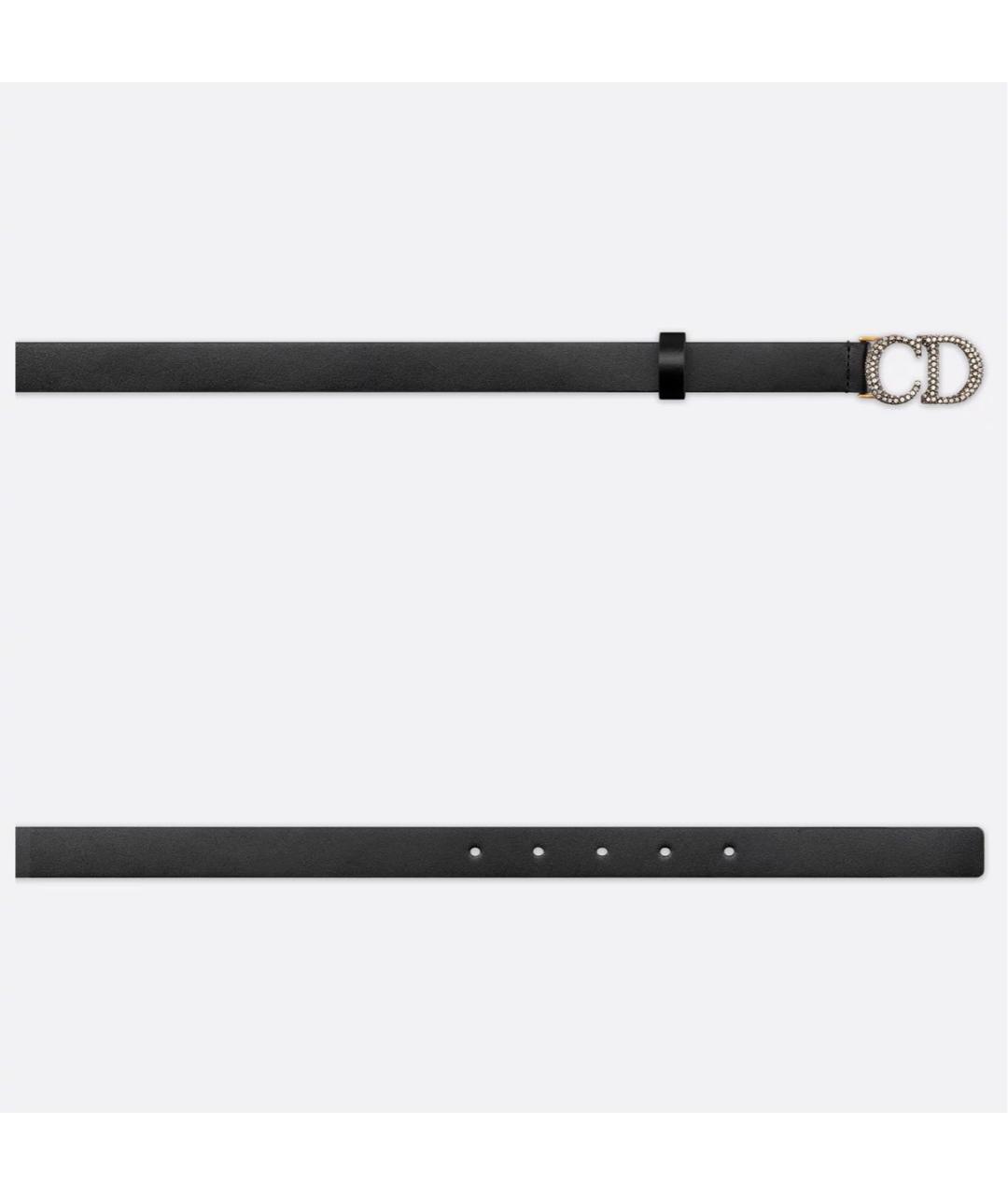 CHRISTIAN DIOR Черный кожаный ремень, фото 3