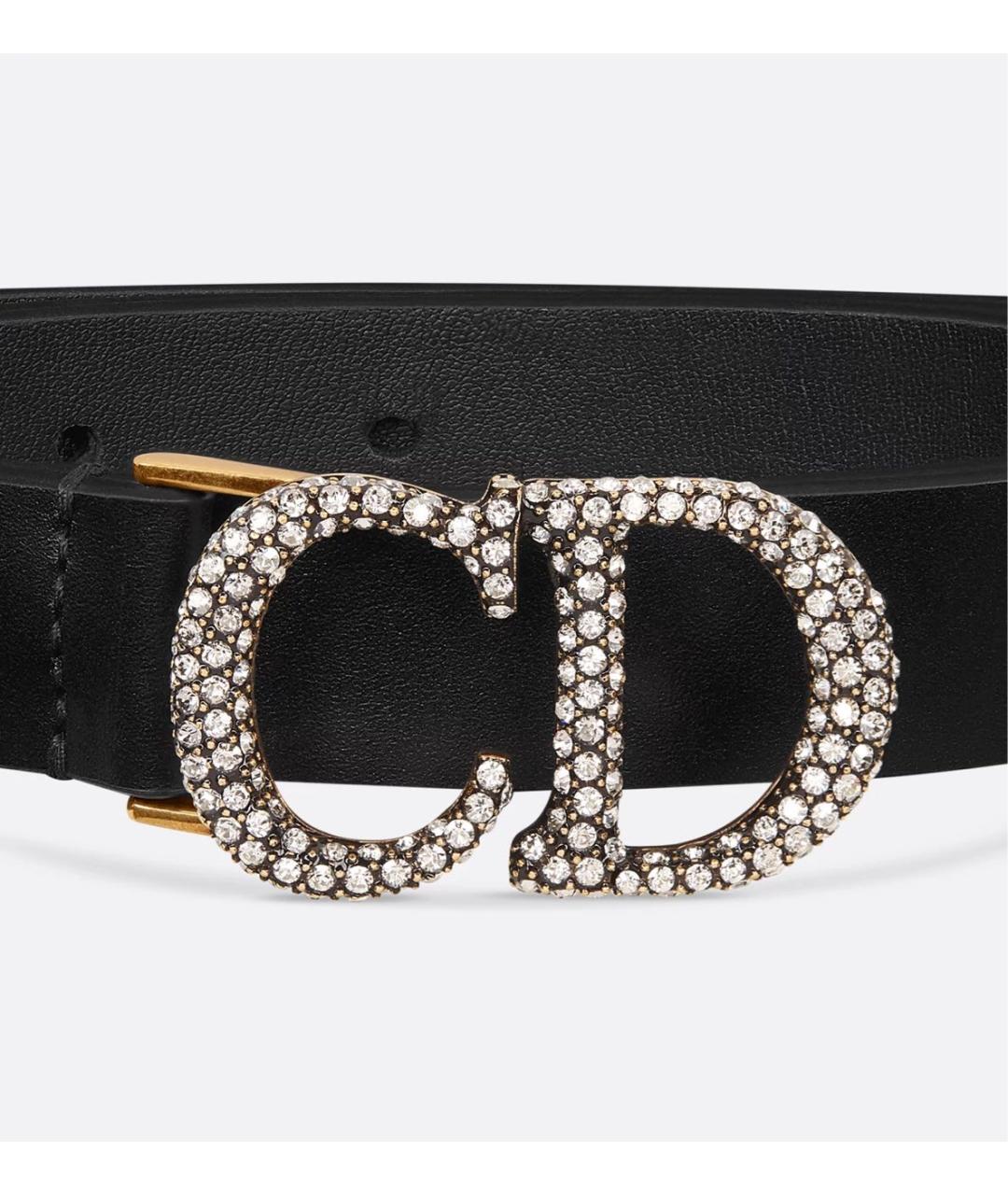 CHRISTIAN DIOR Черный кожаный ремень, фото 4