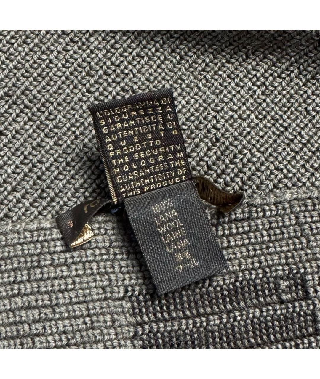 ROBERTO CAVALLI Коричневый шерстяной шарф, фото 6