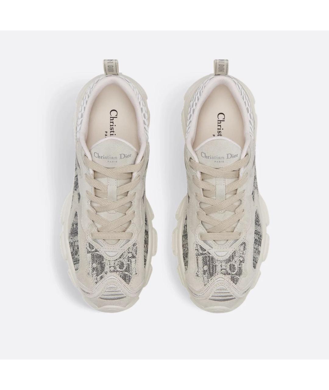 CHRISTIAN DIOR Бежевые текстильные кроссовки, фото 4