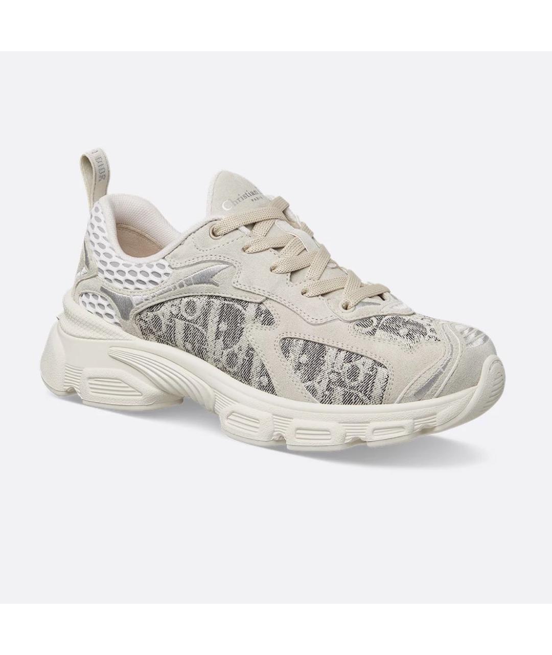 CHRISTIAN DIOR Бежевые текстильные кроссовки, фото 2