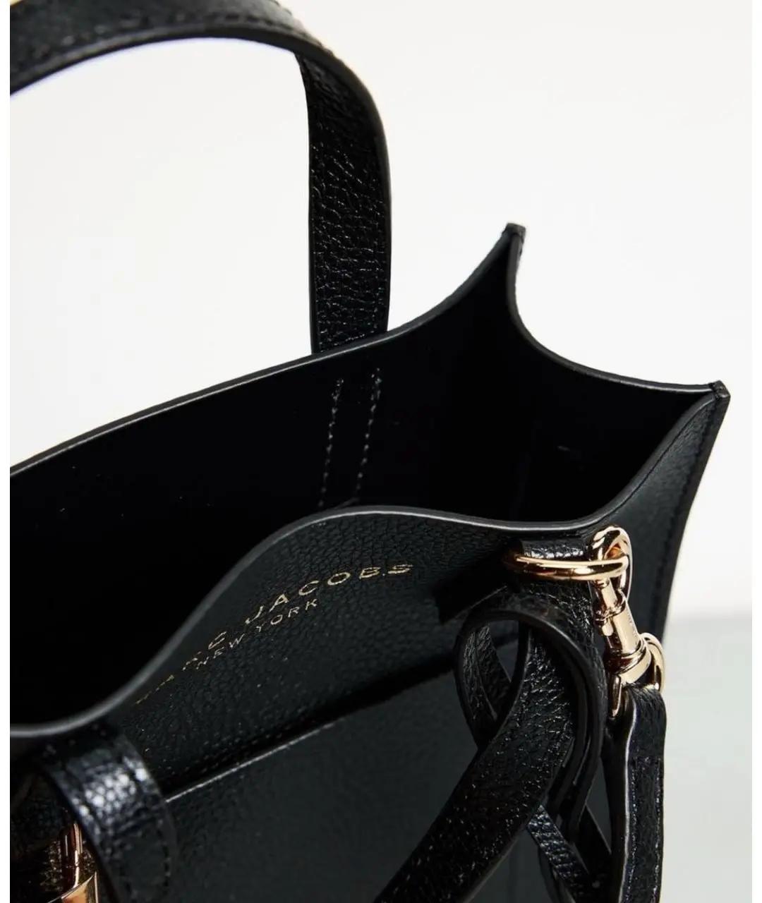 MARC JACOBS Черная кожаная сумка с короткими ручками, фото 3