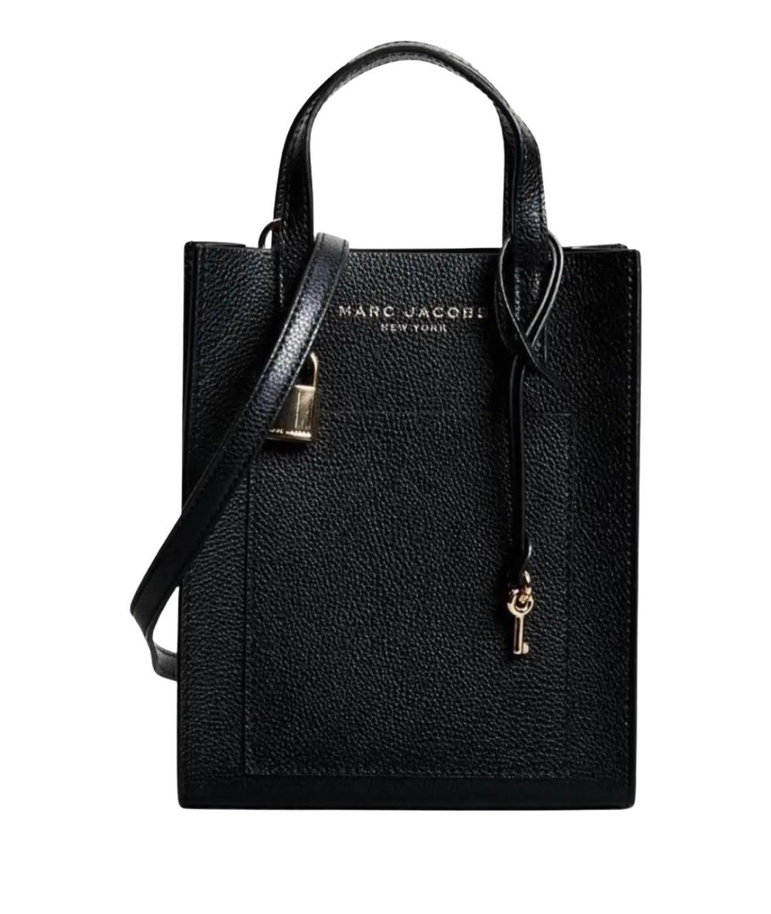 MARC JACOBS Черная кожаная сумка с короткими ручками, фото 1