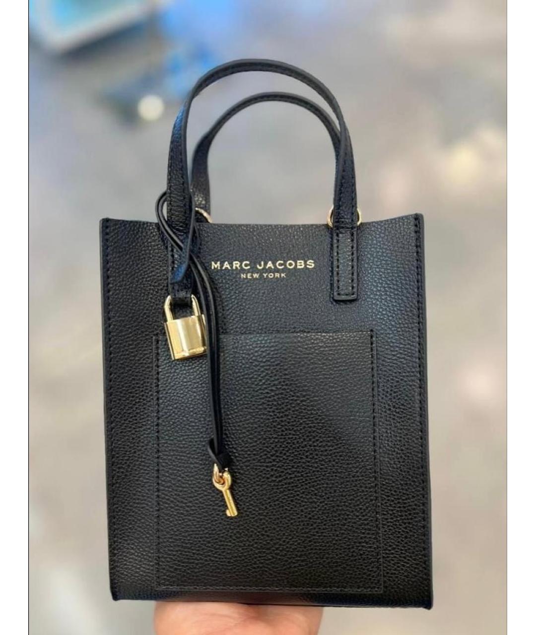 MARC JACOBS Черная кожаная сумка с короткими ручками, фото 5