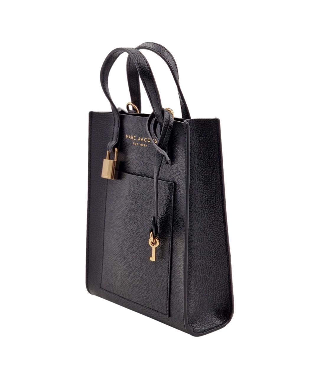 MARC JACOBS Черная кожаная сумка с короткими ручками, фото 2