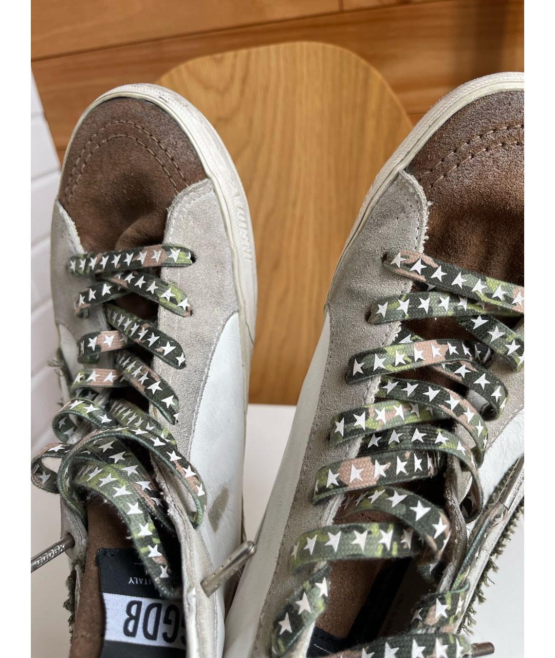 GOLDEN GOOSE DELUXE BRAND Белые кожаные высокие кроссовки / кеды, фото 6